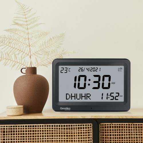 Azan Clock for USA QS-128-Automatic Worldwide Digital 8 Azan Prayer Sounds Islamic Wall and Desk Clock