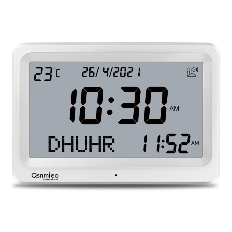 Azan Clock for USA QS-128-Automatic Worldwide Digital 8 Azan Prayer Sounds Islamic Wall and Desk Clock 